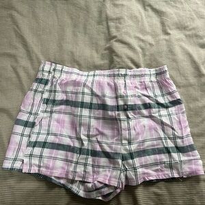 Victoria's Secret Pink and Gray Plaid Women's Pajama Shorts